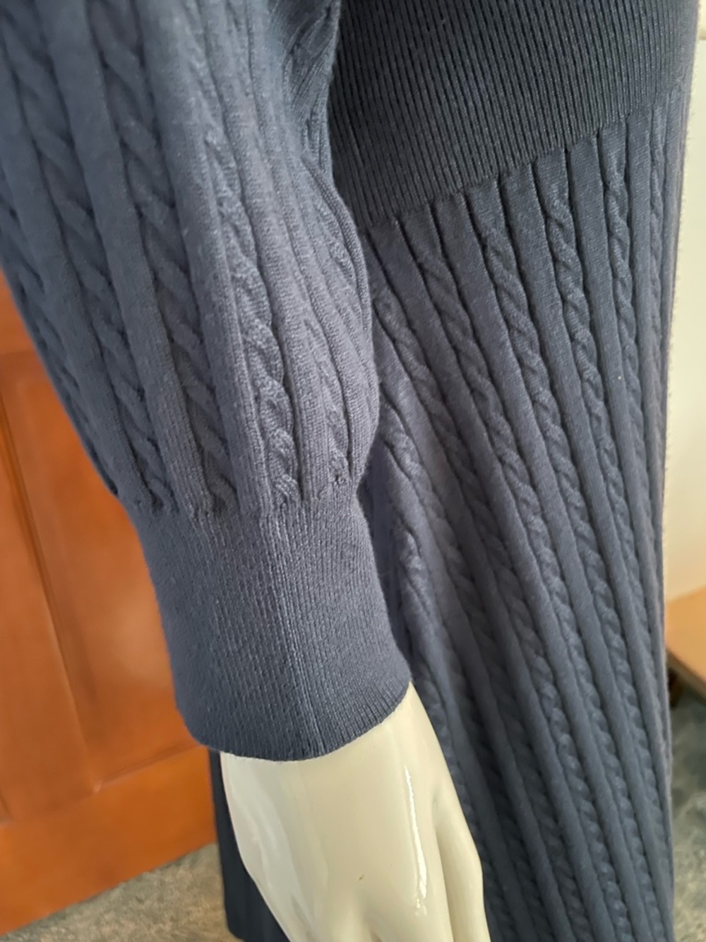 Lucky Brand Navy Ribbed V‑Neck Maxi Dress - Picture 4 of 5